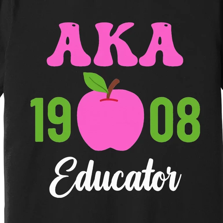 Pink Green AKA Educator Black History Month Teacher Squad Premium T-Shirt