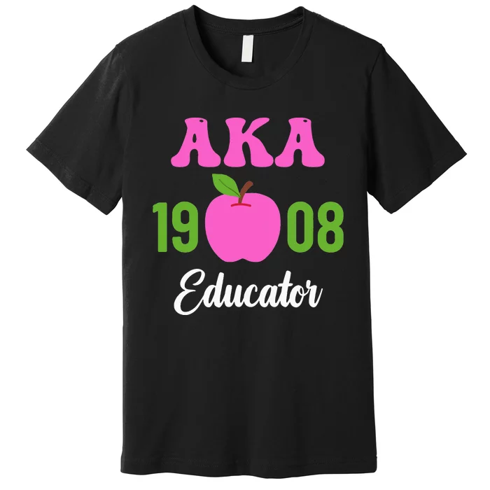 Pink Green AKA Educator Black History Month Teacher Squad Premium T-Shirt