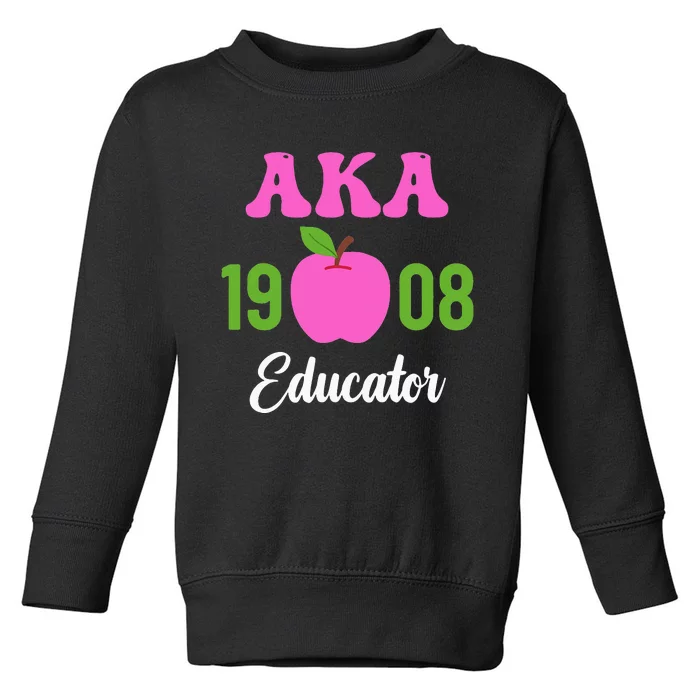 Pink Green AKA Educator Black History Month Teacher Squad Toddler Sweatshirt