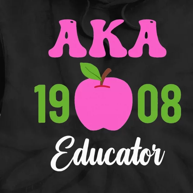 Pink Green AKA Educator Black History Month Teacher Squad Tie Dye Hoodie