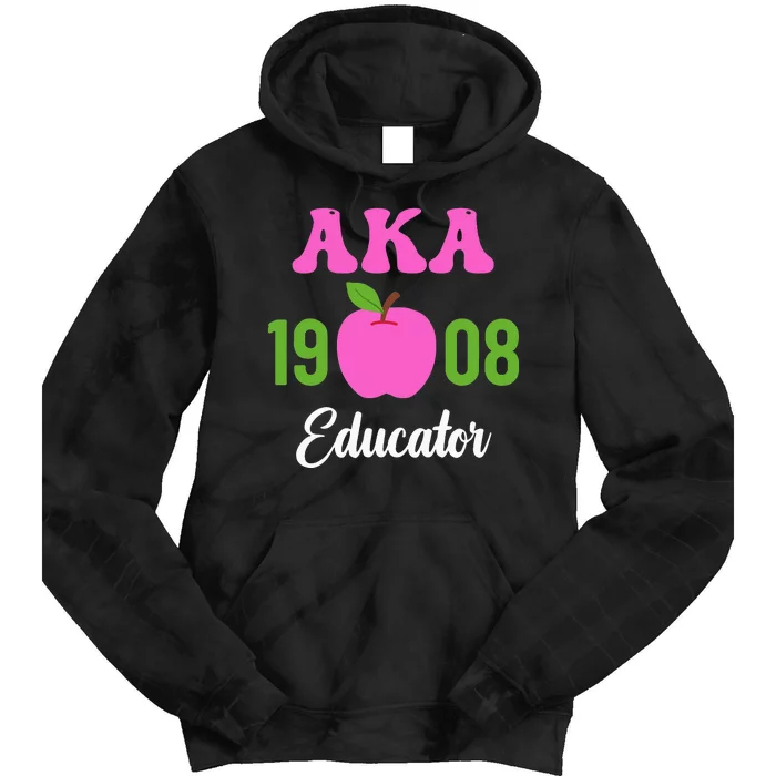 Pink Green AKA Educator Black History Month Teacher Squad Tie Dye Hoodie