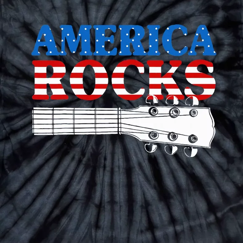 Patriotic Guitar American Flag Tie-Dye T-Shirt