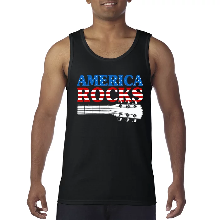 Patriotic Guitar American Flag Tank Top