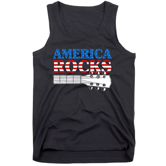 Patriotic Guitar American Flag Tank Top