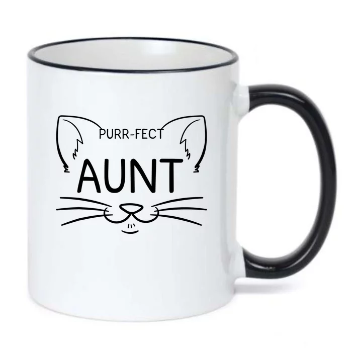 Purrcool Giftfect Aunt Cat Owner Kitty Best Aunties Whiskers Gift Black Color Changing Mug