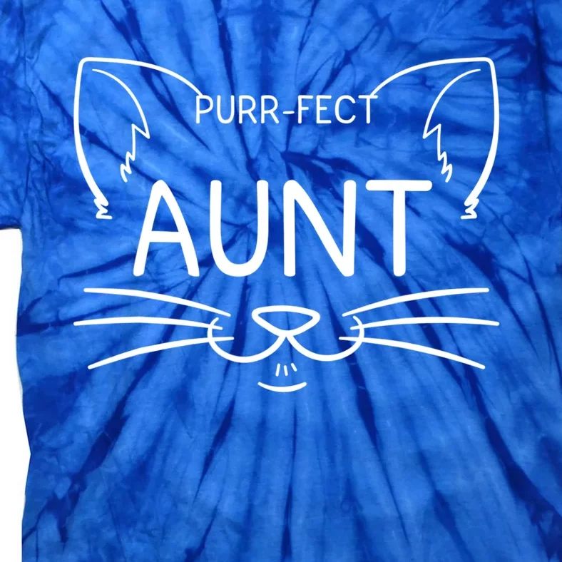 Purrcool Giftfect Aunt Cat Owner Kitty Best Aunties Whiskers Gift Tie-Dye T-Shirt