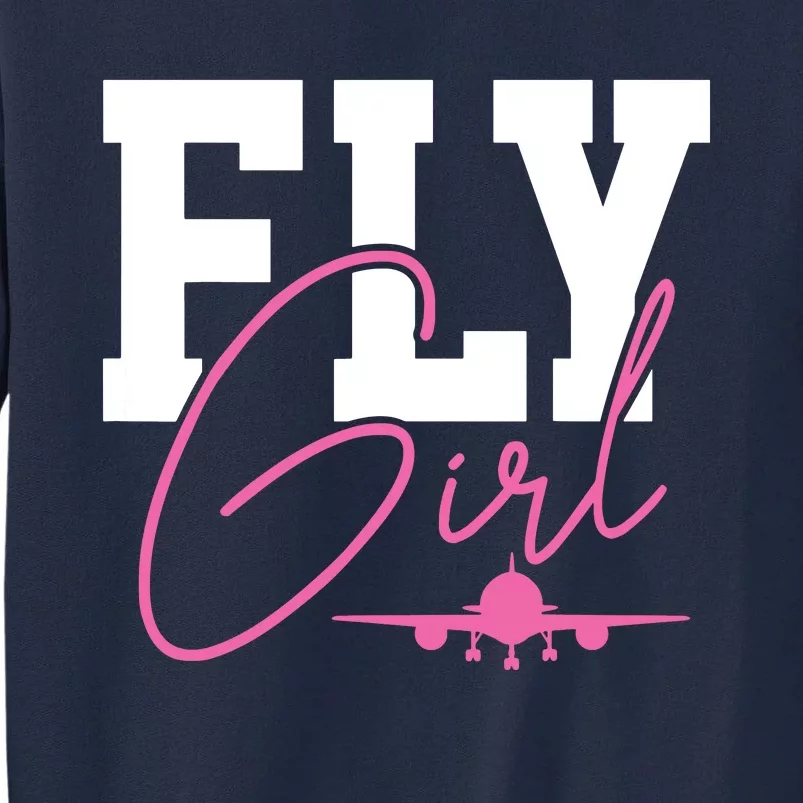 Pilot Girl Airplane Aviation Tall Sweatshirt