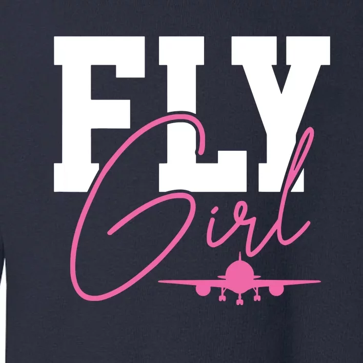 Pilot Girl Airplane Aviation Toddler Sweatshirt