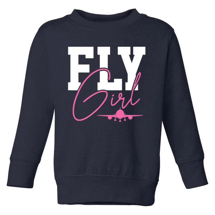 Pilot Girl Airplane Aviation Toddler Sweatshirt