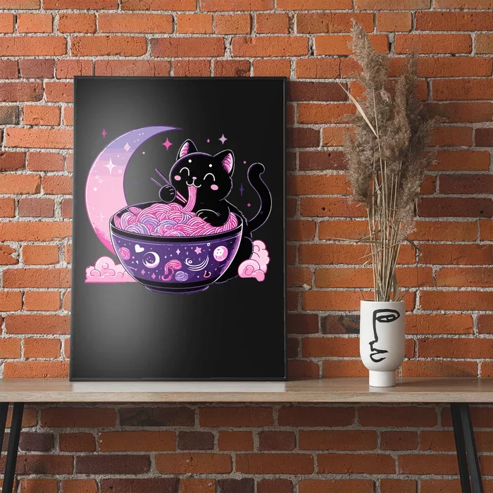 Pastel Goth Aesthetic Kawaii Cat Eating Ramen Noodles Pastel Goth Aesthetic Kawa Poster