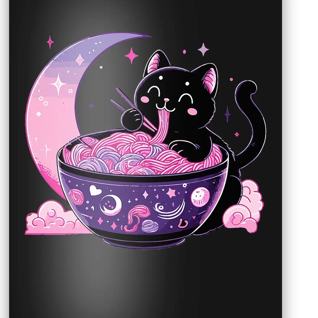 Pastel Goth Aesthetic Kawaii Cat Eating Ramen Noodles Pastel Goth Aesthetic Kawa Poster