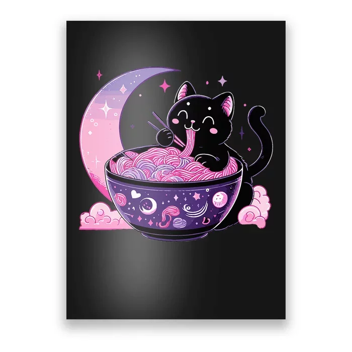 Pastel Goth Aesthetic Kawaii Cat Eating Ramen Noodles Pastel Goth Aesthetic Kawa Poster