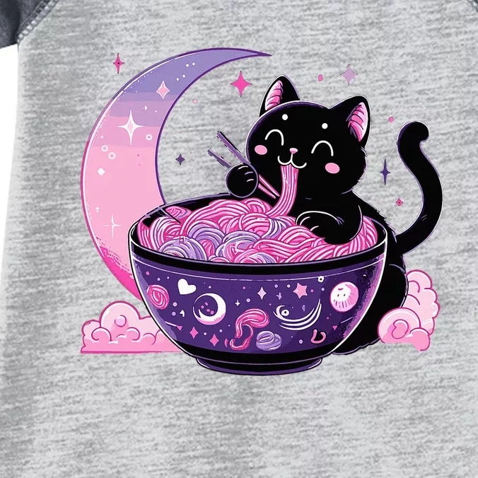 Pastel Goth Aesthetic Kawaii Cat Eating Ramen Noodles Pastel Goth Aesthetic Kawa Infant Baby Jersey Bodysuit