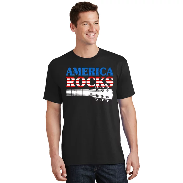 Patriotic Guitar American Flag 4th Of July T-Shirt