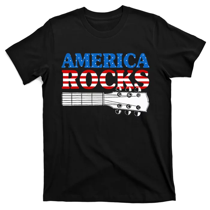 Patriotic Guitar American Flag 4th Of July T-Shirt