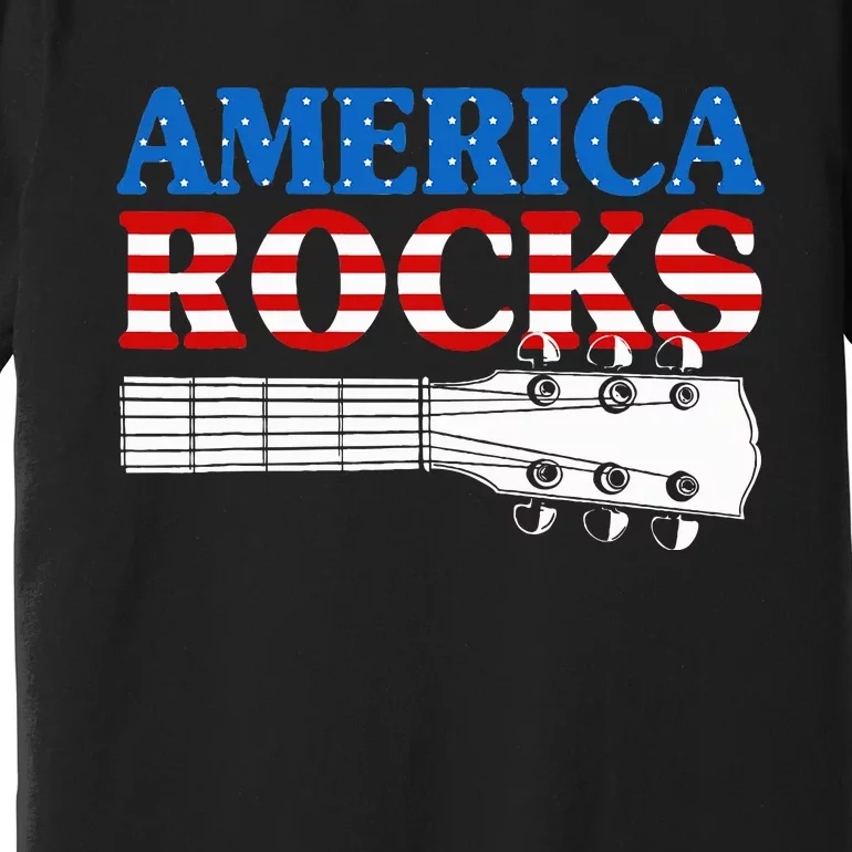 Patriotic Guitar American Flag 4th Of July Premium T-Shirt