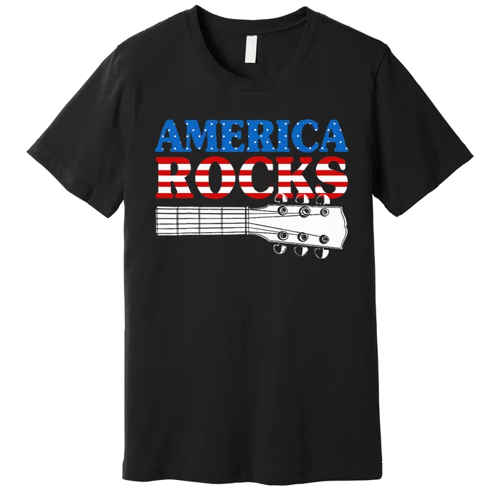 Patriotic Guitar American Flag 4th Of July Premium T-Shirt