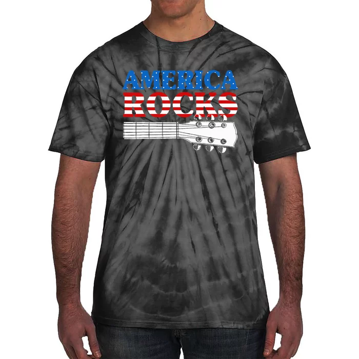 Patriotic Guitar American Flag 4th Of July Tie-Dye T-Shirt