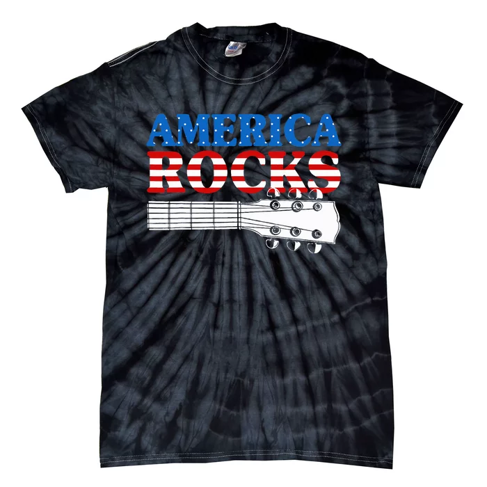 Patriotic Guitar American Flag 4th Of July Tie-Dye T-Shirt