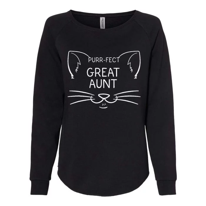 Purrfect Great Aunt Funny Cat Lover Greatauntie Kitty Owner Womens California Wash Sweatshirt