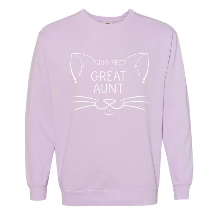 Purrfect Great Aunt Funny Cat Lover Greatauntie Kitty Owner Garment-Dyed Sweatshirt