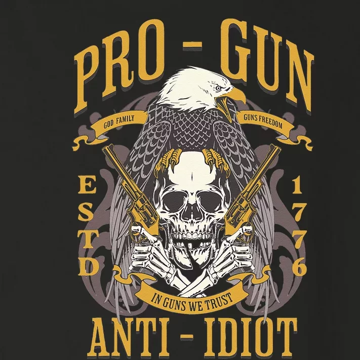 Pro Gun Anti Idiot Fathers Day Gun Lover Toddler Long Sleeve Shirt