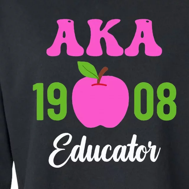 Pink Green AKA Educator Black History Month Teacher Squad Cropped Pullover Crew