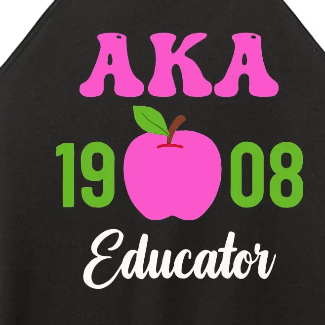 Pink Green AKA Educator Black History Month Teacher Squad Women’s Perfect Tri Rocker Tank