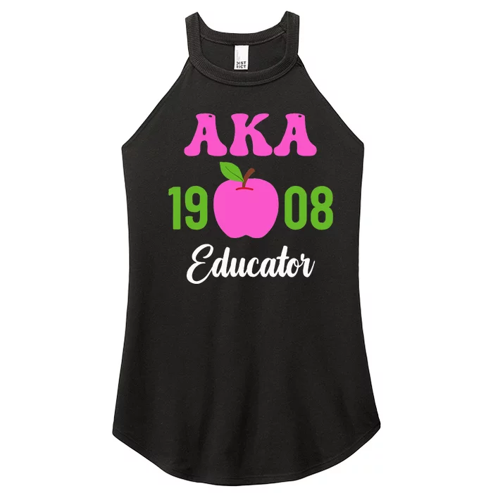 Pink Green AKA Educator Black History Month Teacher Squad Women’s Perfect Tri Rocker Tank