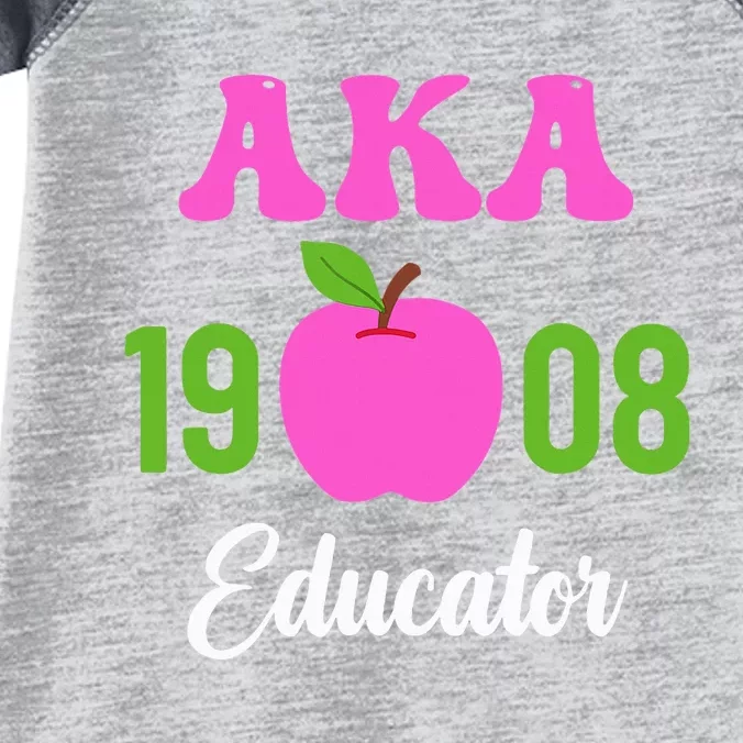 Pink Green AKA Educator Black History Month Teacher Squad Infant Baby Jersey Bodysuit