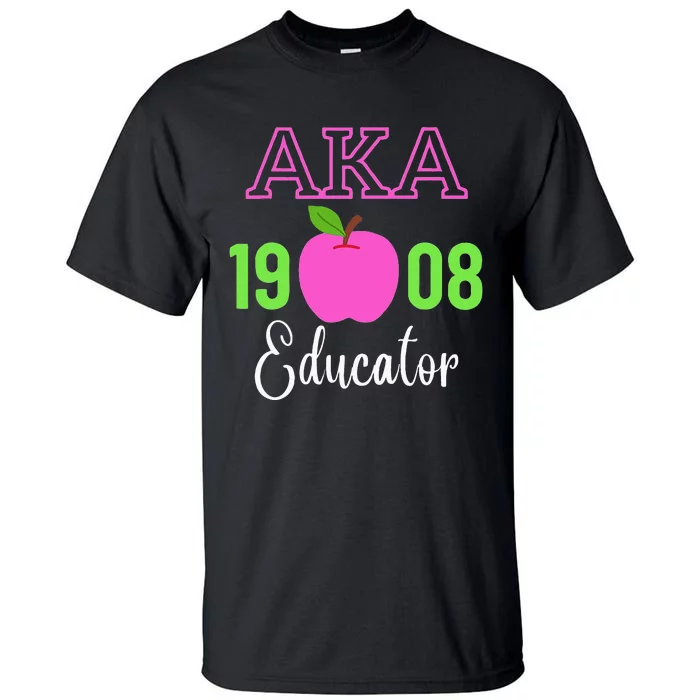 Pink Green AKA Educator Black History Month Teacher Squad Tall T-Shirt