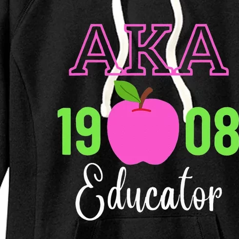 Pink Green AKA Educator Black History Month Teacher Squad Women's Fleece Hoodie