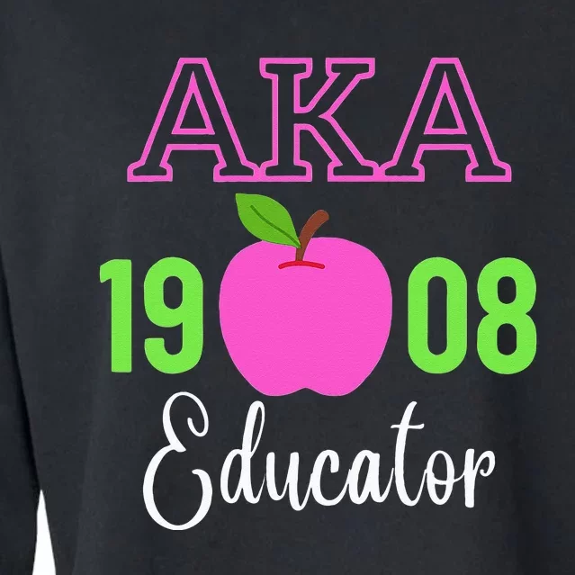 Pink Green AKA Educator Black History Month Teacher Squad Cropped Pullover Crew