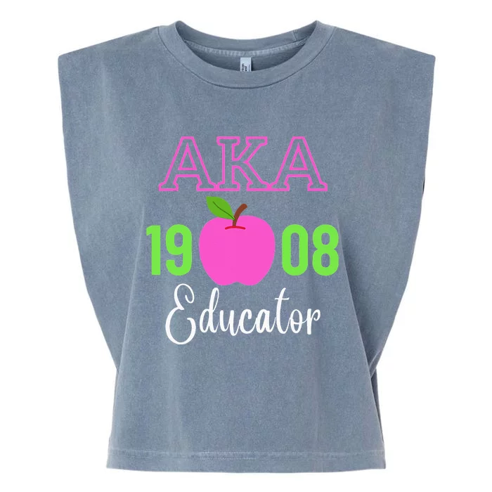 Pink Green AKA Educator Black History Month Teacher Squad Garment-Dyed Women's Muscle Tee