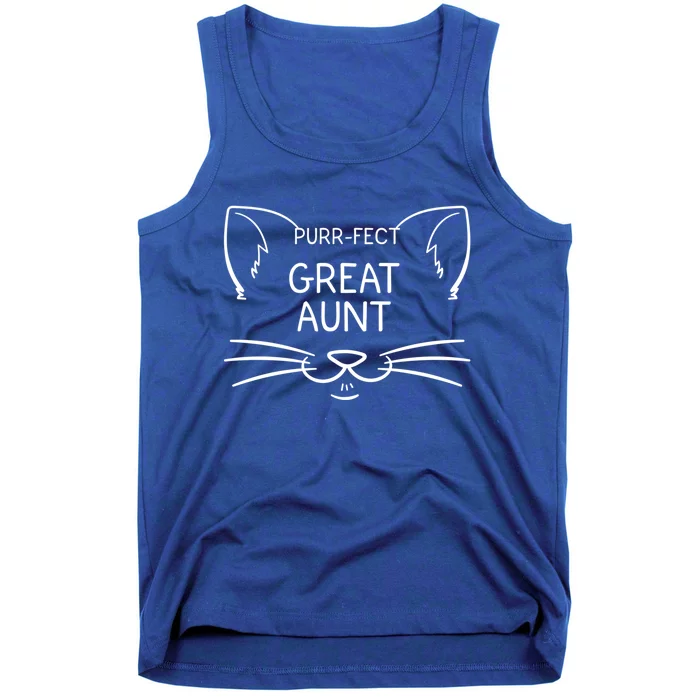 Purrgiftfect Great Aunt Funny Cat Lover Greatauntie Kitty Owner Gift Tank Top