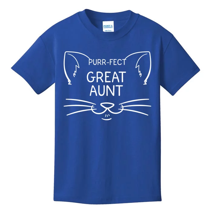 Purrgiftfect Great Aunt Funny Cat Lover Greatauntie Kitty Owner Gift Kids T-Shirt