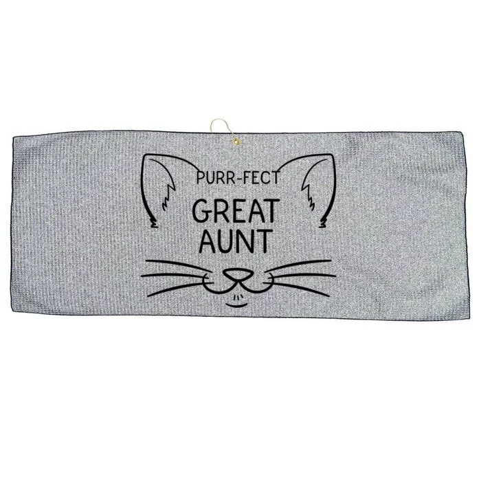 Purrgiftfect Great Aunt Funny Cat Lover Greatauntie Kitty Owner Gift Large Microfiber Waffle Golf Towel