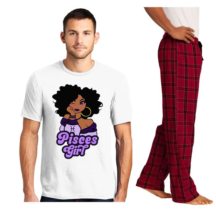 Pisces Girl Afro Girl Zodiac Signs Birthday Pajama Set