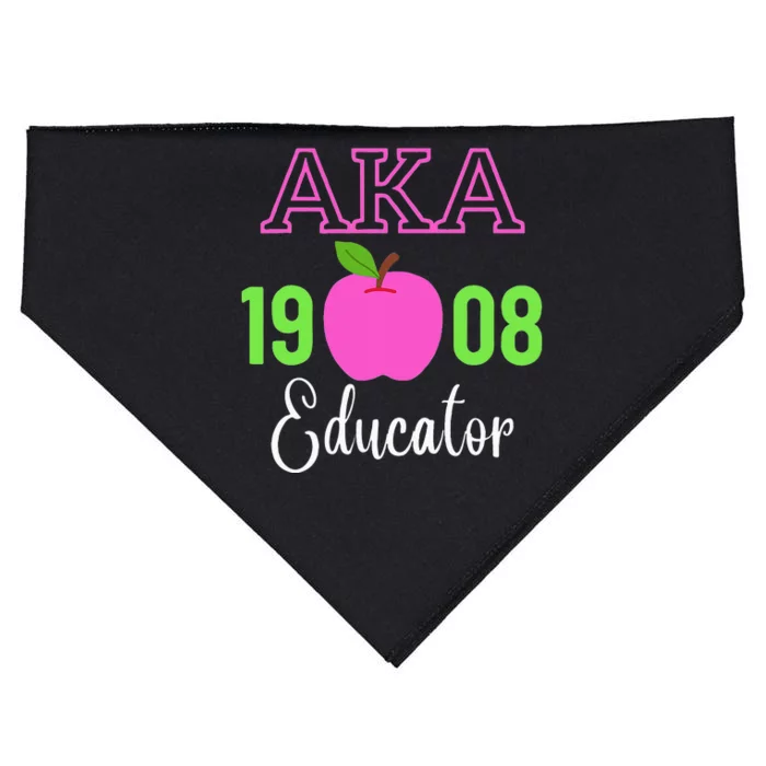 Pink Green AKA Educator Black History Month Teacher Squad USA-Made Doggie Bandana