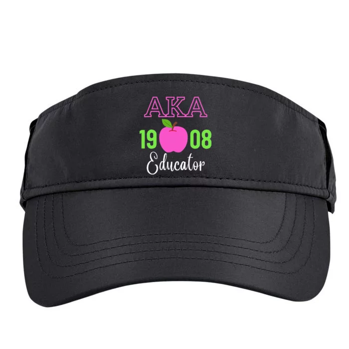 Pink Green AKA Educator Black History Month Teacher Squad Adult Drive Performance Visor