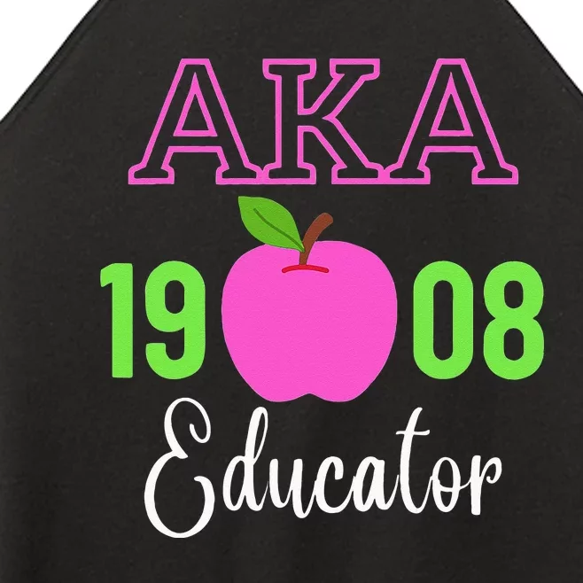 Pink Green AKA Educator Black History Month Teacher Squad Women’s Perfect Tri Rocker Tank