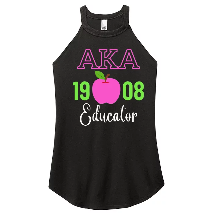 Pink Green AKA Educator Black History Month Teacher Squad Women’s Perfect Tri Rocker Tank