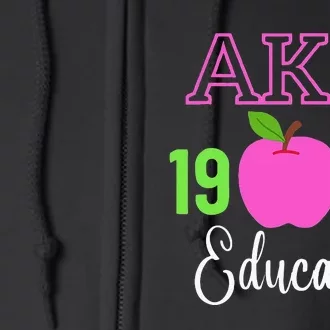 Pink Green AKA Educator Black History Month Teacher Squad Full Zip Hoodie