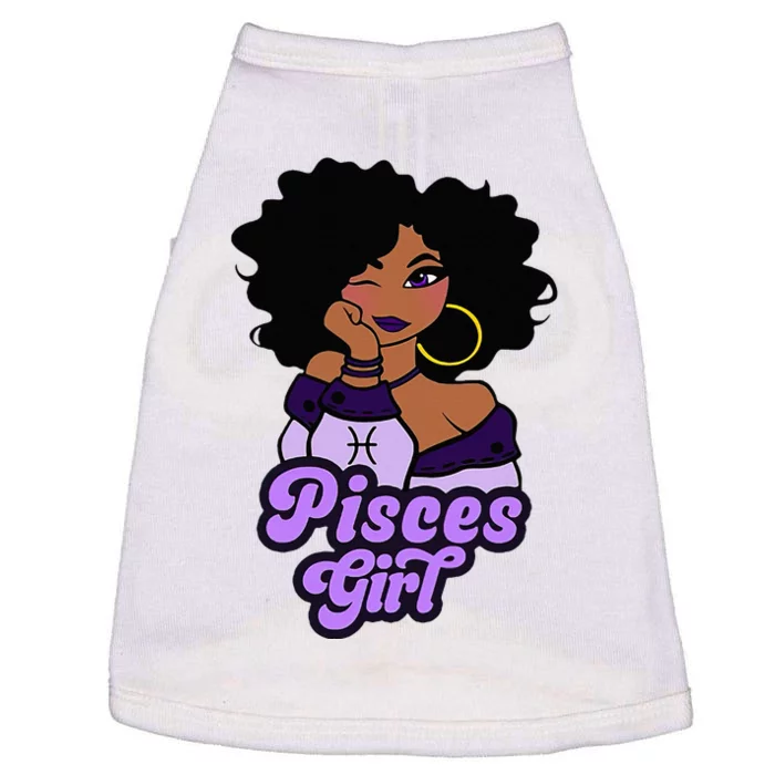 Pisces Girl Afro Girl Zodiac Signs Birthday Doggie Tank