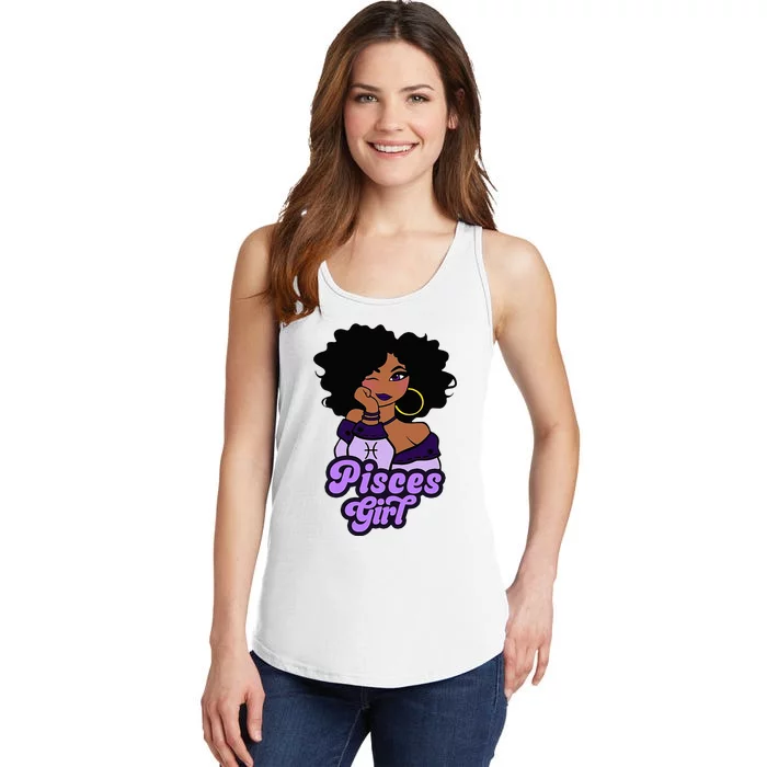 Pisces Girl Afro Girl Zodiac Signs Birthday Ladies Essential Tank