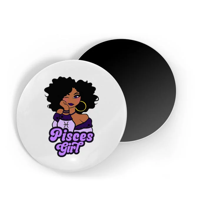 Pisces Girl Afro Girl Zodiac Signs Birthday Magnet