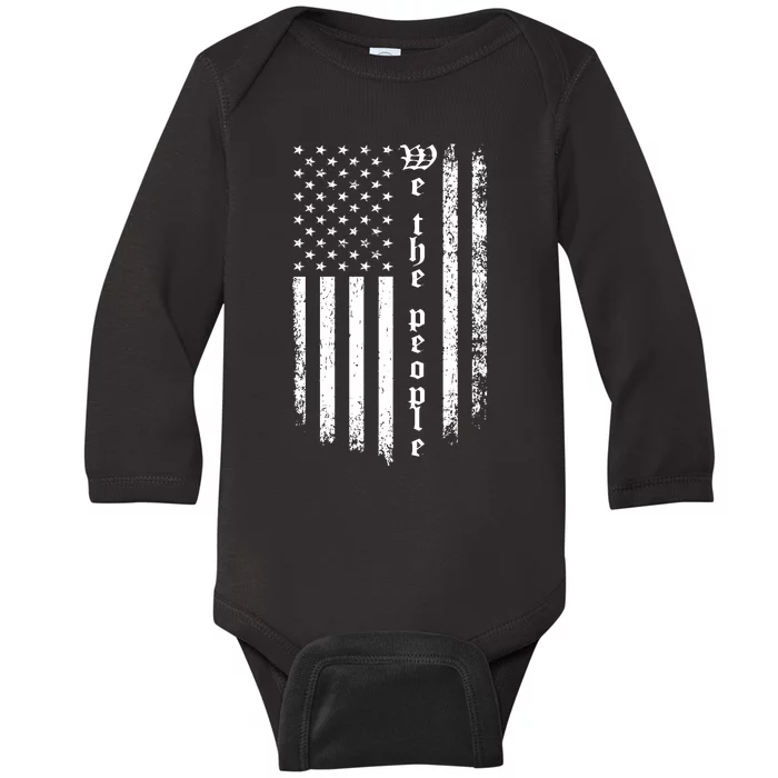 Patriotic Grunge Art Baby Long Sleeve Bodysuit