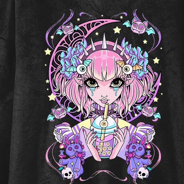 Pastel Goth Anime Hooded Wearable Blanket