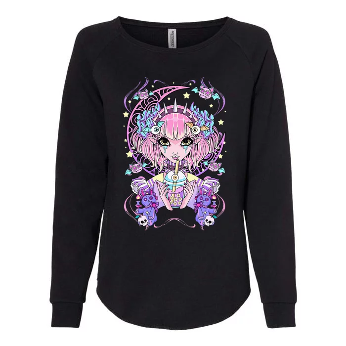 Pastel Goth Anime Womens California Wash Sweatshirt