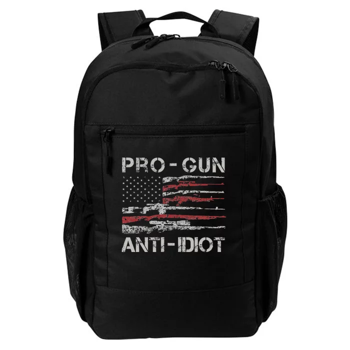 Pro Gun Anti Idiot Vintage Usa Flag 2nd Amendment Daily Commute Backpack